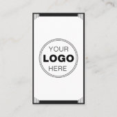 Carte De Visite Code QR Logo Art Déco Minimaliste Noir Blanc (Devant)