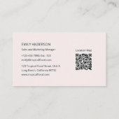 Carte De Visite Code QR Logo Botanique Fleur Tropicale (Dos)