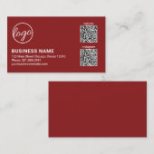 Carte De Visite Code QR Logo Bourgogne Professionnel Moderne (Devant / Derrière)