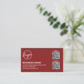 Carte De Visite Code QR Logo Bourgogne Professionnel Moderne (Debout devant)