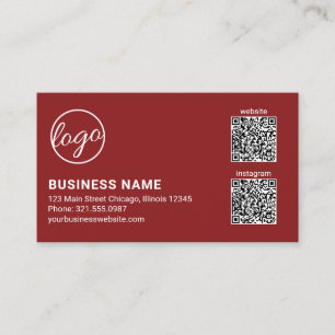 Carte De Visite Code QR Logo Bourgogne Professionnel Moderne