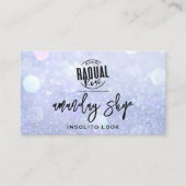 Carte De Visite Code QR Logo Clous de maquillage bleu argent (Devant)