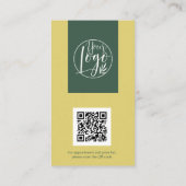 Carte De Visite Code QR Logo Coiffeur Vert Citron Moderne (Dos)