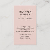Carte De Visite Code QR Logo Commercial Blush Rose Professionnel (Dos)