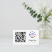 Carte De Visite Code QR Logo Commercial Moderne Professionnel (Debout devant)