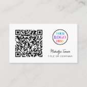 Carte De Visite Code QR Logo Commercial Moderne Professionnel (Devant)