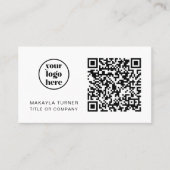Carte De Visite Code QR Logo Commercial Moderne Professionnel (Devant)