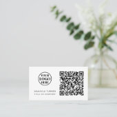 Carte De Visite Code QR Logo Commercial Moderne Professionnel (Debout devant)