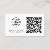 Carte De Visite Code QR Logo Commercial Moderne Professionnel (Devant)