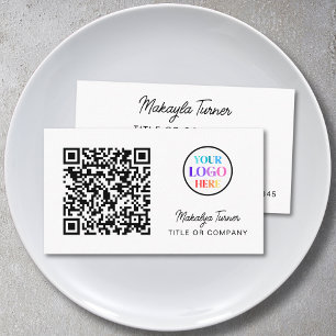 Carte De Visite Code QR Logo Commercial Moderne Professionnel