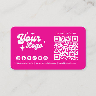 Carte De Visite Code QR Logo Connectez-Vous Avec Nous Média Social