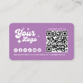 Carte De Visite Code Qr Logo Connectez-Vous Lavande (Devant)