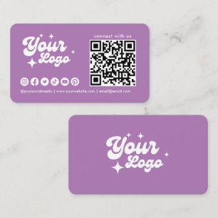 Carte De Visite Code Qr Logo Connectez-Vous Lavande