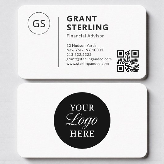 Carte De Visite Code QR Logo Conseiller Financier Professionnel