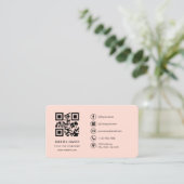 Carte De Visite Code QR Logo Corail Professionnel (Debout devant)