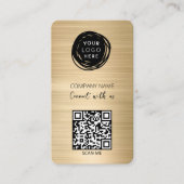 Carte De Visite Code QR - Logo d'affaires Gold (Devant)