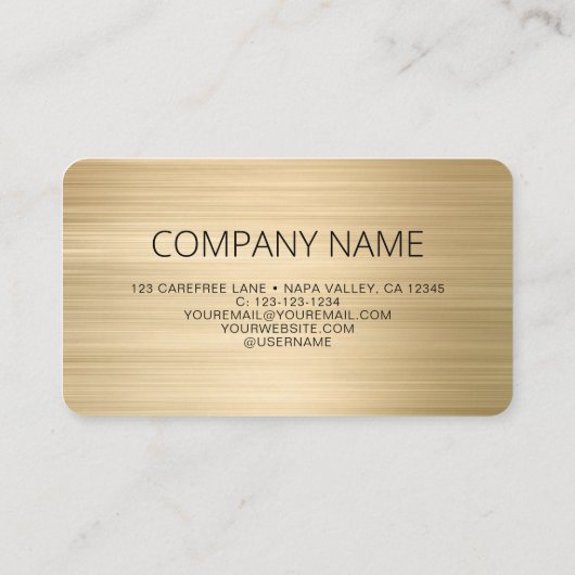 Carte De Visite Code QR - Logo d'affaires Gold (Dos)