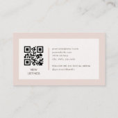 Carte De Visite Code QR Logo de l'Agent Immobilier Rose Pâle (Dos)