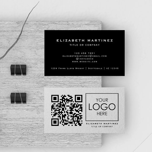 Carte De Visite Code QR Logo de l'entreprise Professionnel avant e