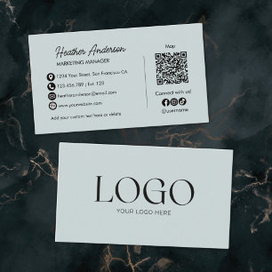 Carte De Visite Code QR Logo de Société Personnalisé Moderne Minim