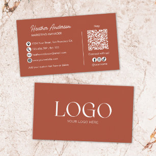 Carte De Visite Code QR Logo de Société Personnalisé Moderne Minim