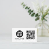 Carte De Visite Code QR Logo d'entreprise | Blanc Moderne Professi (Debout devant)