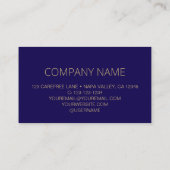Carte De Visite Code QR Logo d'entreprise bleu foncé (Dos)