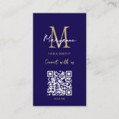 Carte De Visite Code QR Logo d'entreprise bleu foncé (Devant)