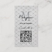Carte De Visite Code QR Logo d'entreprise Damier Gris (Devant)