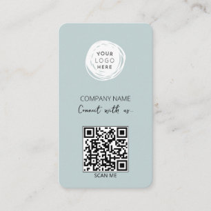 Carte De Visite Code QR Logo d'entreprise Dusty Blue