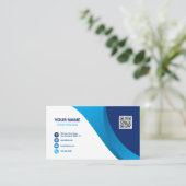 Carte De Visite Code QR Logo d'entreprise élégant moderne professi (Debout devant)