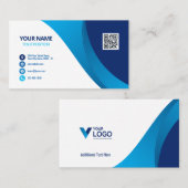 Carte De Visite Code QR Logo d'entreprise élégant moderne professi (Devant / Derrière)
