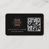 Carte De Visite Code QR Logo d'entreprise Gold Black Professional (Devant)