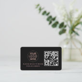 Carte De Visite Code QR Logo d'entreprise Gold Black Professional (Debout devant)