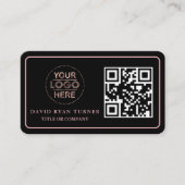 Carte De Visite Code QR Logo d'entreprise Gold Black Professional (Devant)