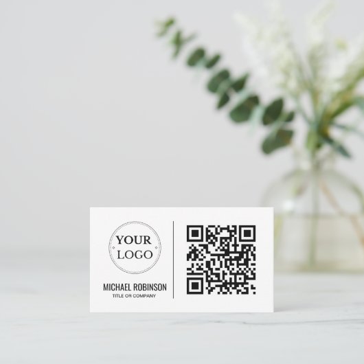 Carte De Visite Code QR Logo d'entreprise Moderne Professionnel (Debout devant)