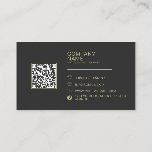 Carte De Visite Code QR Logo d'entreprise Moderne Professionnel (Dos)