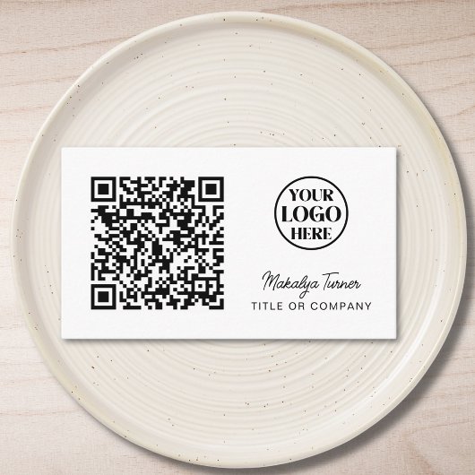 Carte De Visite Code QR Logo d'entreprise Moderne Professionnel