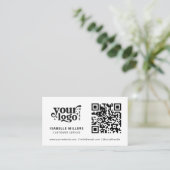Carte De Visite Code QR Logo d'entreprise Moderne Professionnel Bl (Debout devant)