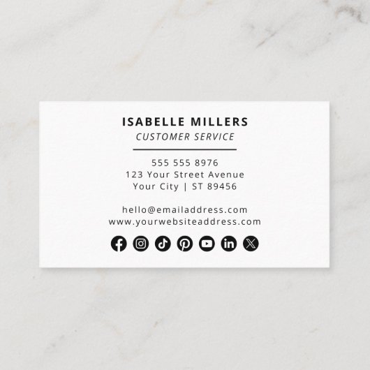 Carte De Visite Code QR Logo d'entreprise Moderne Professionnel Bl (Dos)