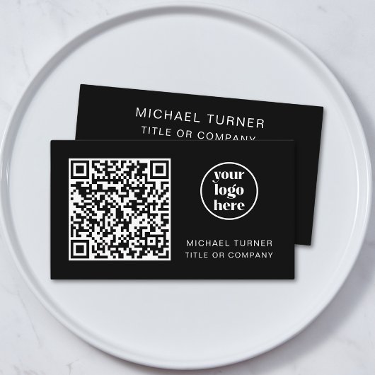 Carte De Visite Code QR Logo d'entreprise Moderne Professionnel No