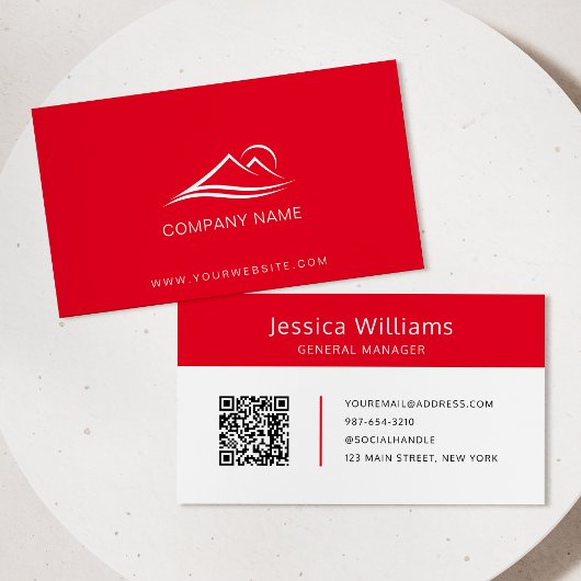 Carte De Visite Code QR Logo d'entreprise Moderne Professionnel Ro
