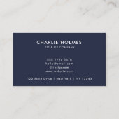Carte De Visite Code QR Logo d'entreprise | Navy Moderne Professio (Dos)