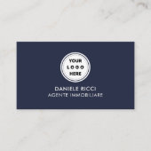 Carte De Visite Code QR Logo d'entreprise | Navy Moderne Professio (Devant)
