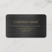 Carte De Visite Code QR Logo d'entreprise Noir Brossé (Dos)