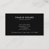Carte De Visite Code QR Logo d'entreprise | Noir Moderne Professio (Dos)