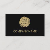 Carte De Visite Code QR Logo d'entreprise Noir Or (Devant)