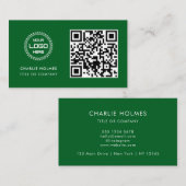Carte De Visite Code QR Logo d'entreprise | Professionnel et Moder (Devant / Derrière)