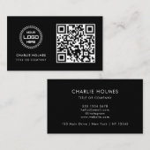 Carte De Visite Code QR Logo d'entreprise | Professionnel et Moder (Devant / Derrière)