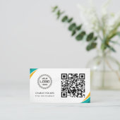 Carte De Visite Code QR Logo d'entreprise | Professionnel et Moder (Debout devant)